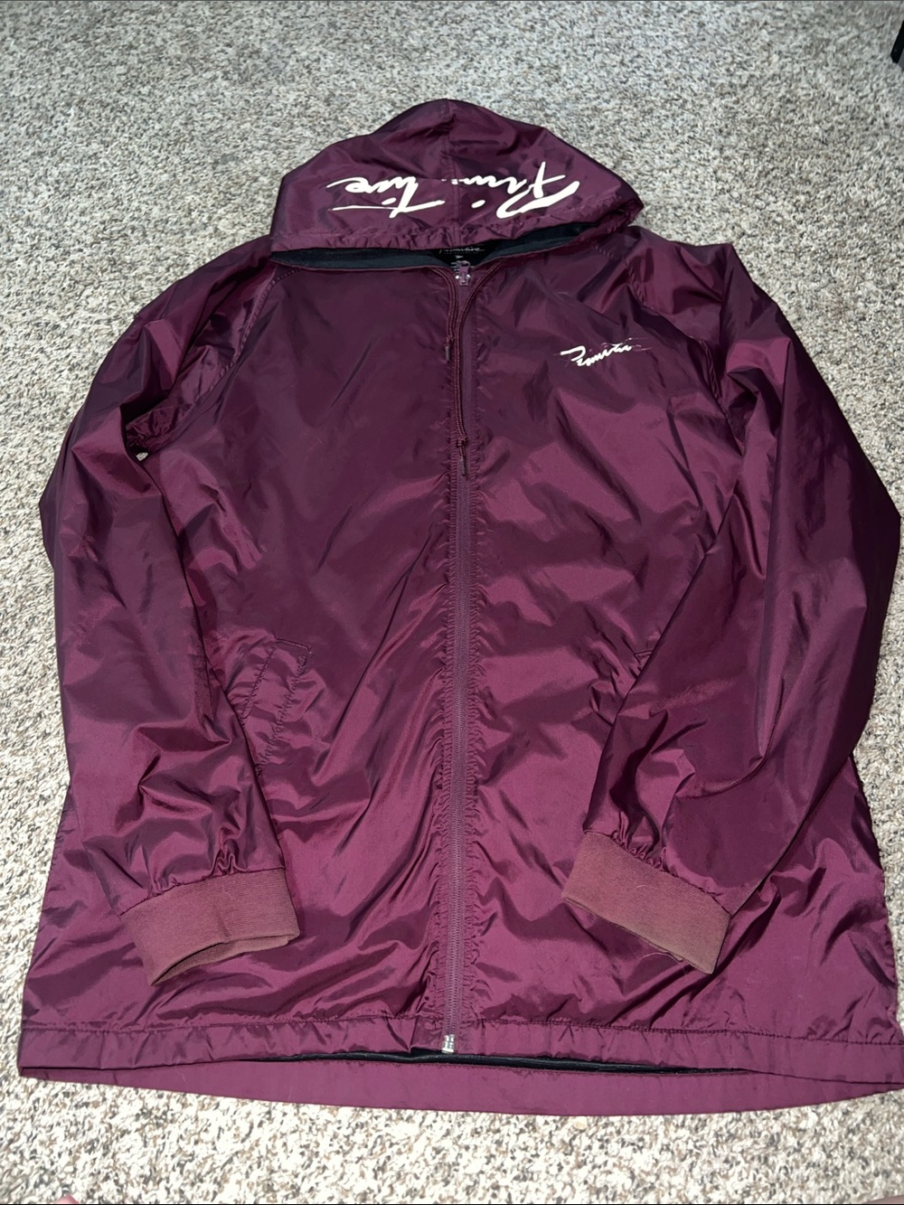 Primitive Men's Maroon Bomber Jacket with Hood